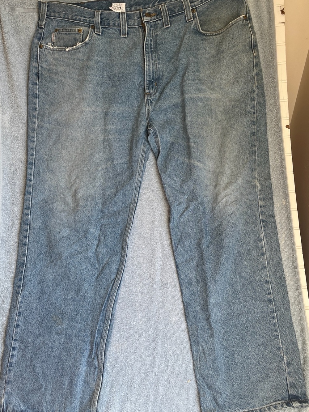 Carhartt Men's Light Blue Classic Straight Jeans Denim 44x32